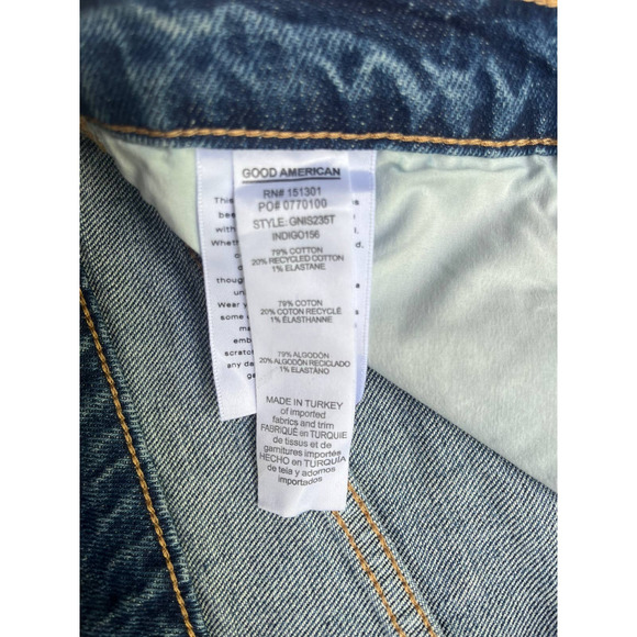 Good American GOOD '90S SHORT | Sz 15 = 34 | Cut-off Jean Shorts Indigo156 | NWT - Picture 7 of 10